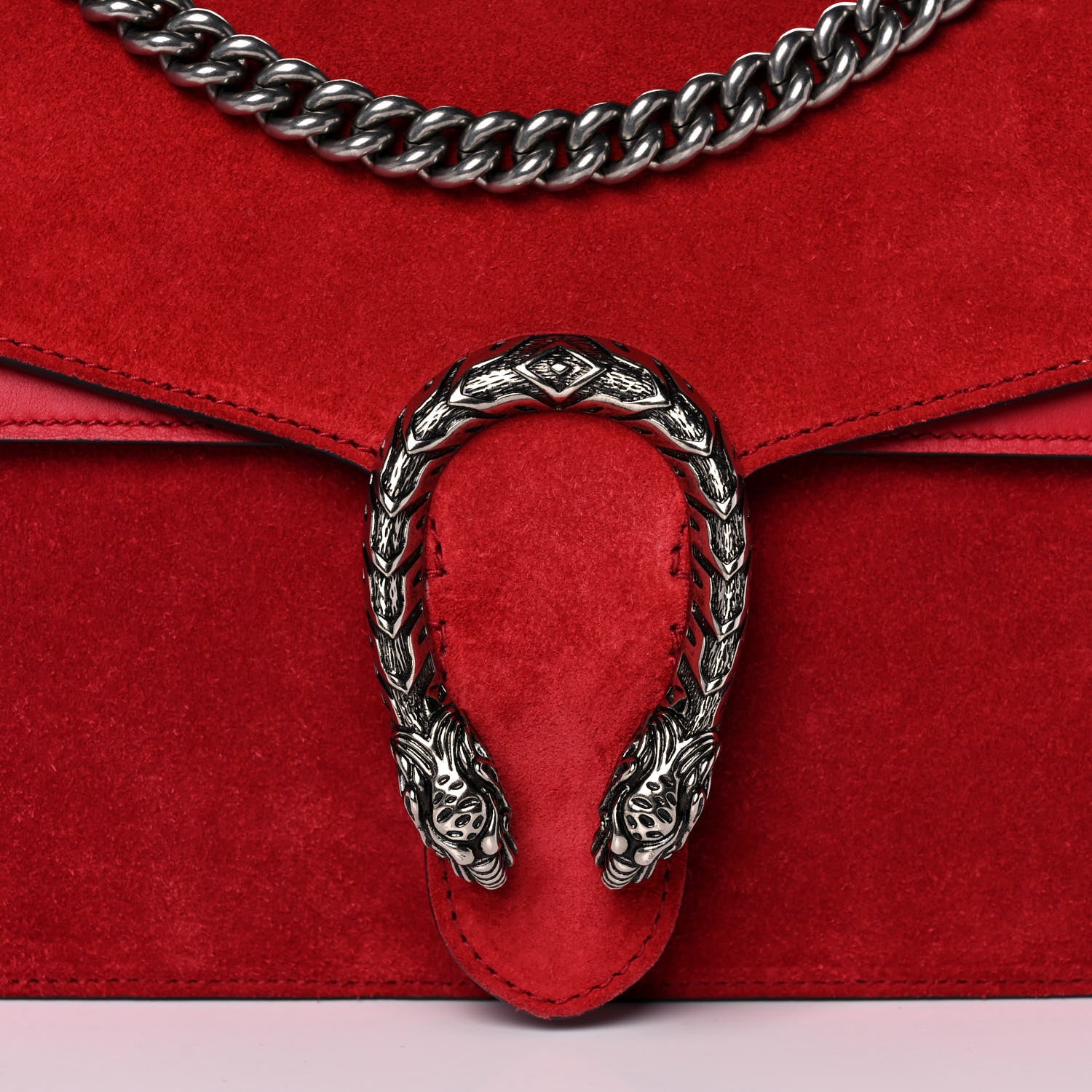 Gucci Suede Vitello Velvet Small Dionysus Shoulder Bag Vulcanic Red 8 of 10