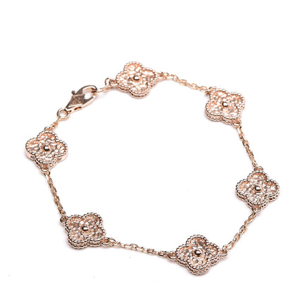 Van Cleef & Arpels 18K Rose Gold 6 Motifs Sweet Alhambra Bracelet 1 of 4