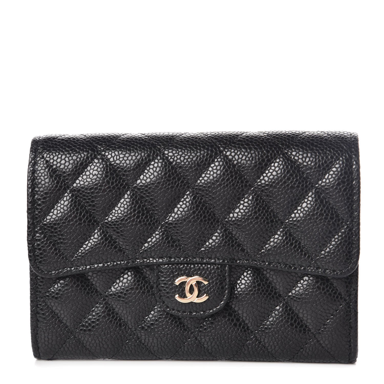 Chanel Caviar Quilted Medium Flap Wallet Black 1 of 11