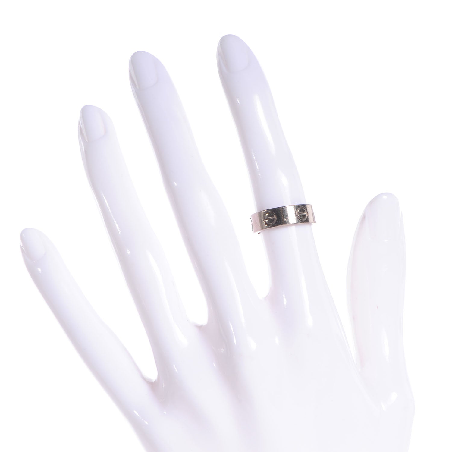 Cartier 18k White Gold 5mm Love Ring Size 49 US 4.75 2 of 5
