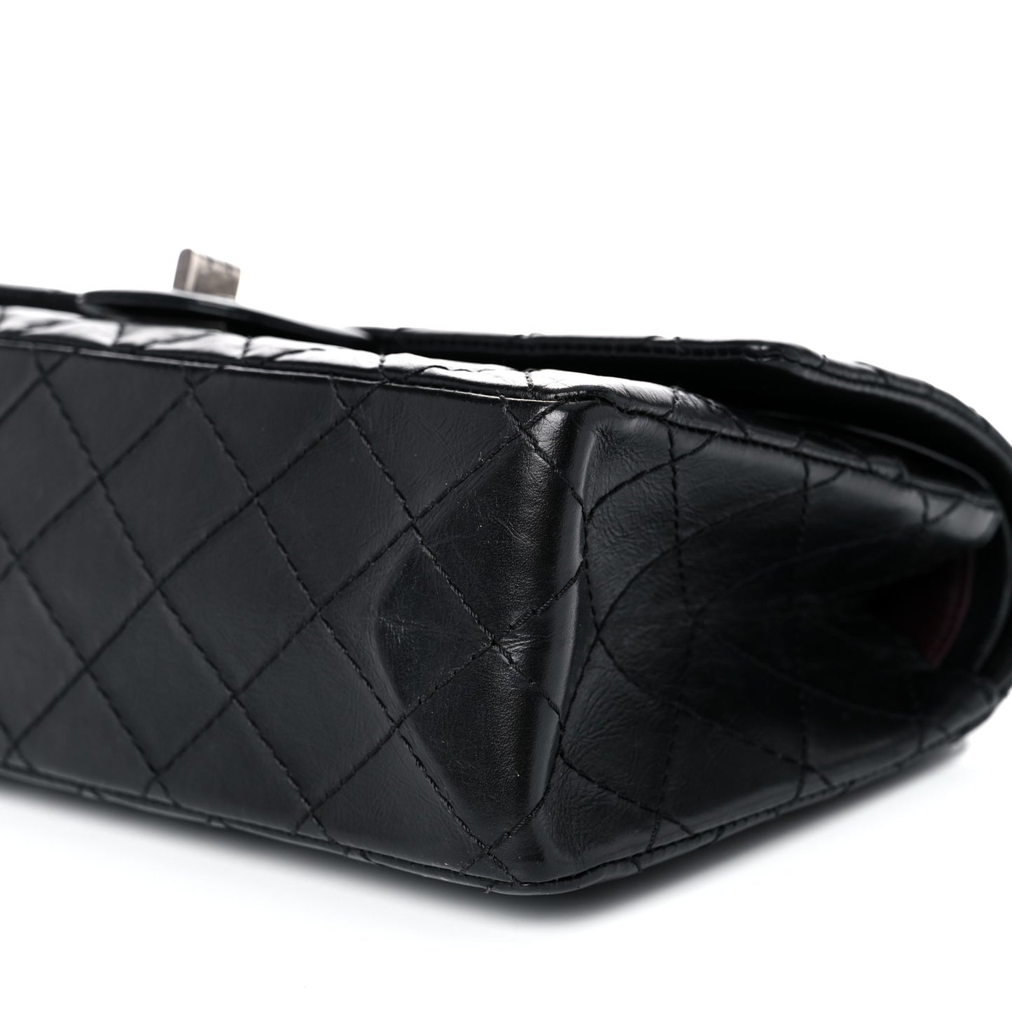 Aged Calfskin Quilted 2.55 Reissue 225 Flap Black