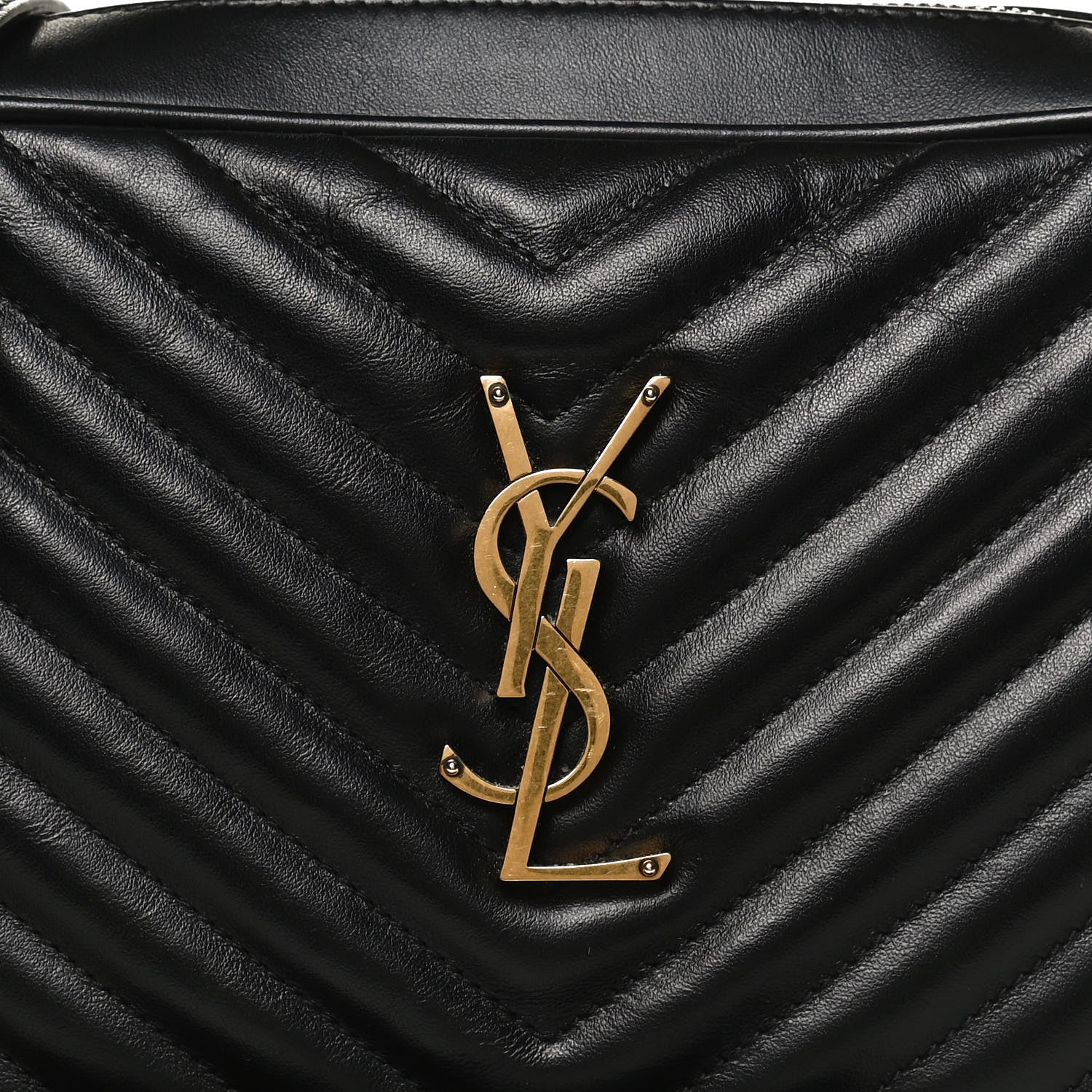 Saint Laurent Calfskin Matelasse Monogram Lou Camera Bag Black 8 of 10