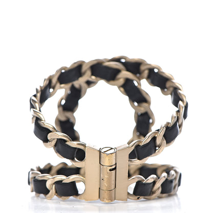 Chanel Lambskin Chain CC Bracelet Black Gold 2 of 4