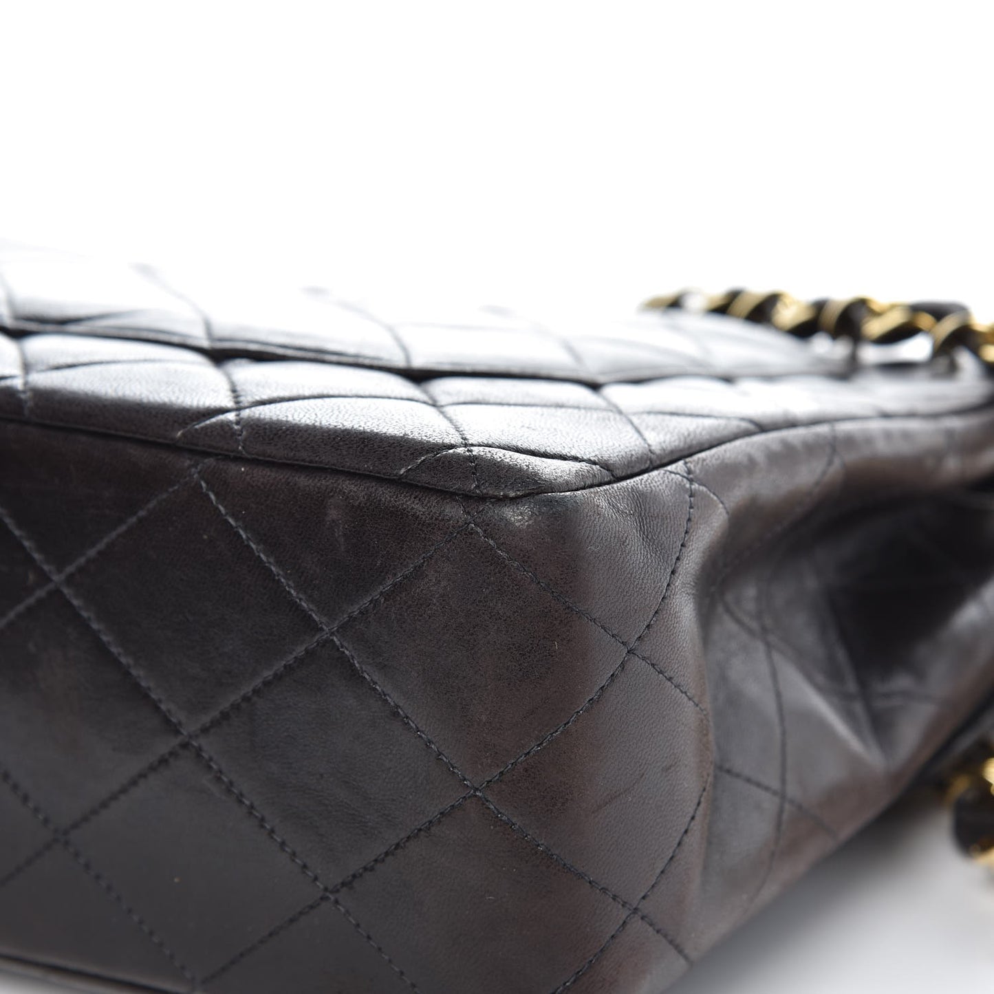 Lambskin Quilted Jumbo Single Flap Black