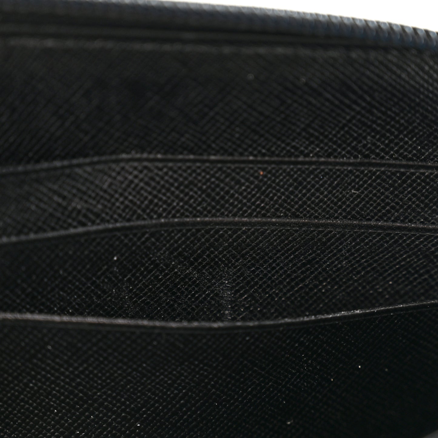 Saffiano Triangle Zip Around Wallet Black
