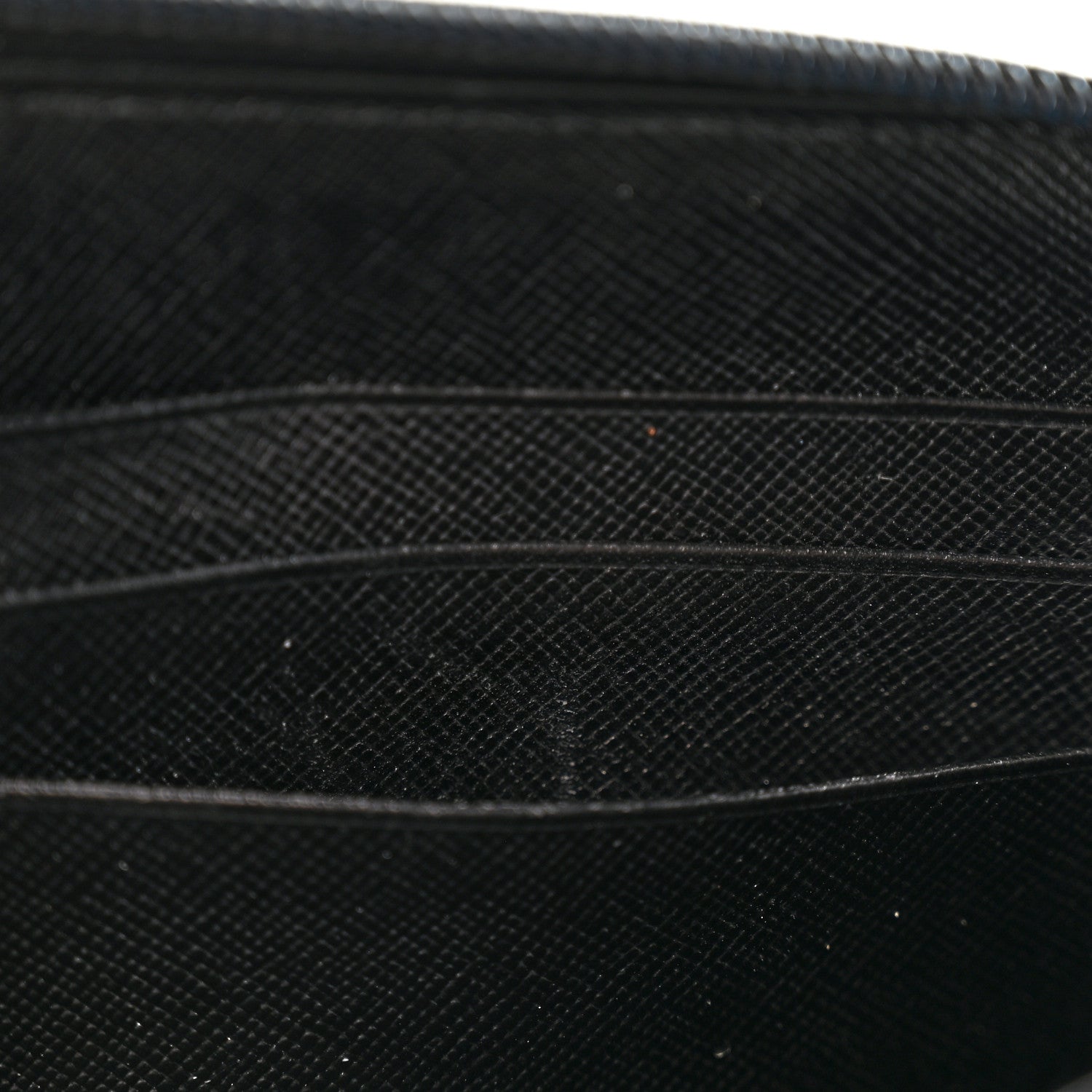 Prada Saffiano Triangle Zip Around Wallet Black 9 of 12