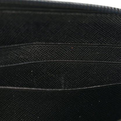 Prada Saffiano Triangle Zip Around Wallet Black 9 of 12