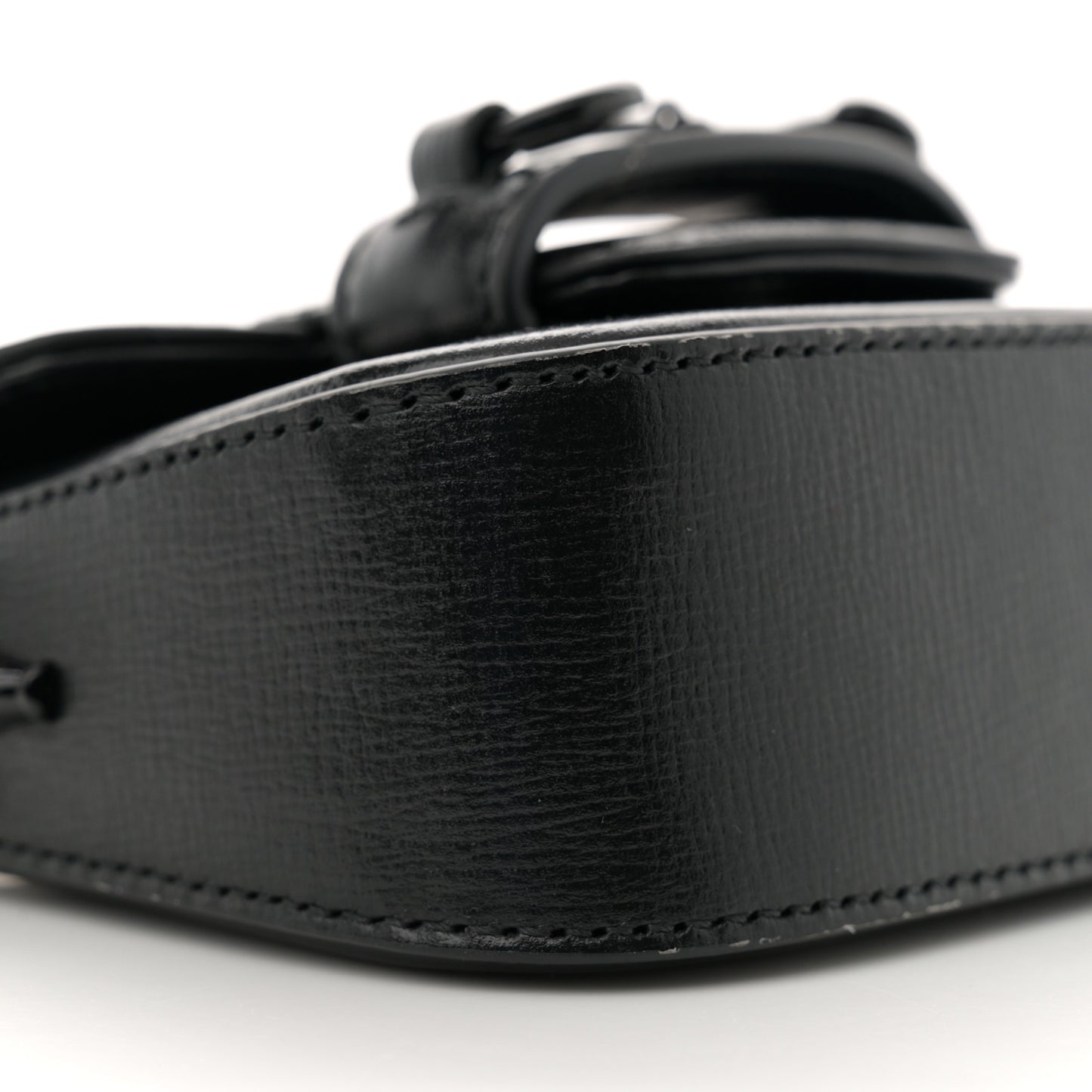 Azalea Calfskin Web Monochrome Horsebit 1955 Wallet On Strap Black