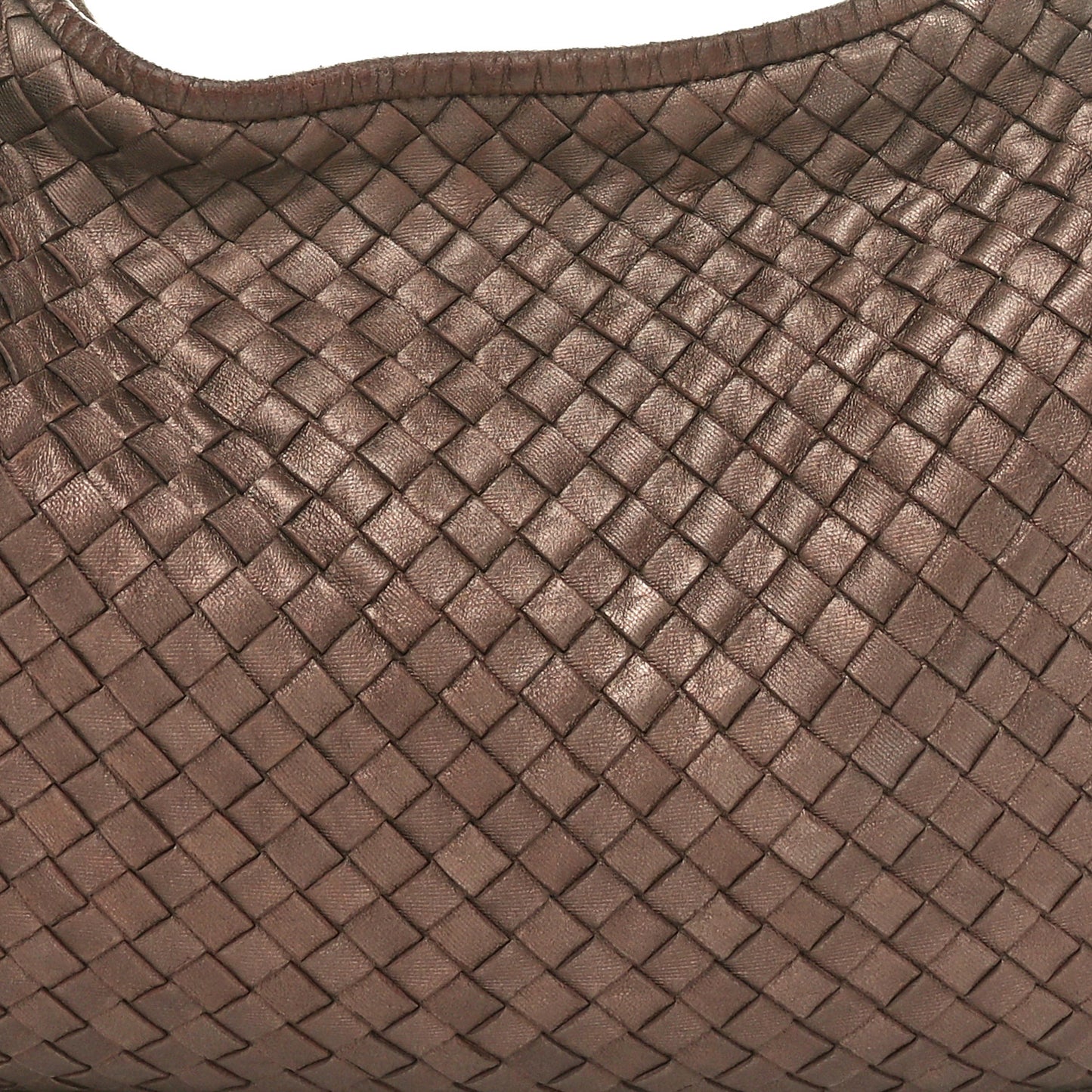 Metallic Nappa Intrecciato Medium Veneta Hobo Copper
