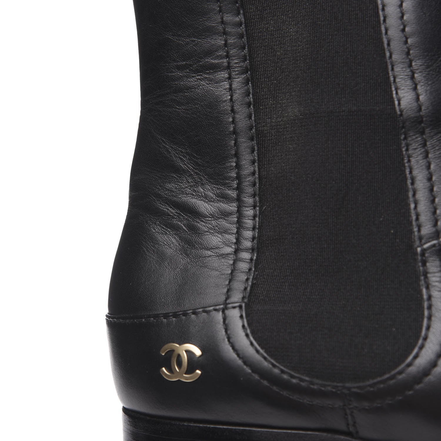 Chanel Calfskin Elastic Short Boots 39.5 Black 8 of 11