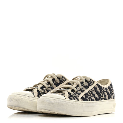 Christian Dior Canvas Oblique Walk 'N' Dior Low Top Sneakers 38.5 Deep Blue 4 of 10