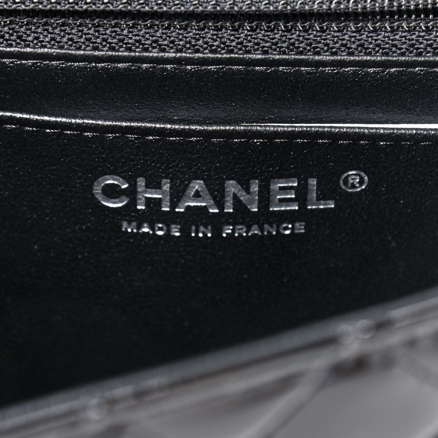 Patent Calfskin Quilted Mini Rectangular Flap So Black