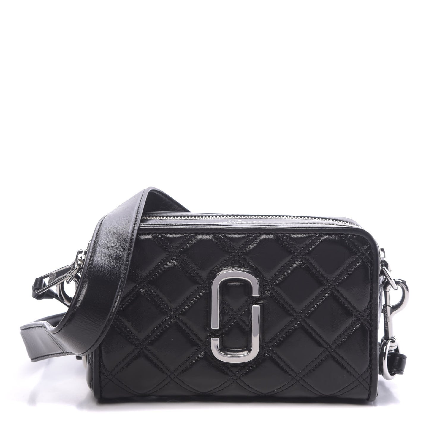Natural Grain Calfskin Quilted The Softshot 21 Bag Black