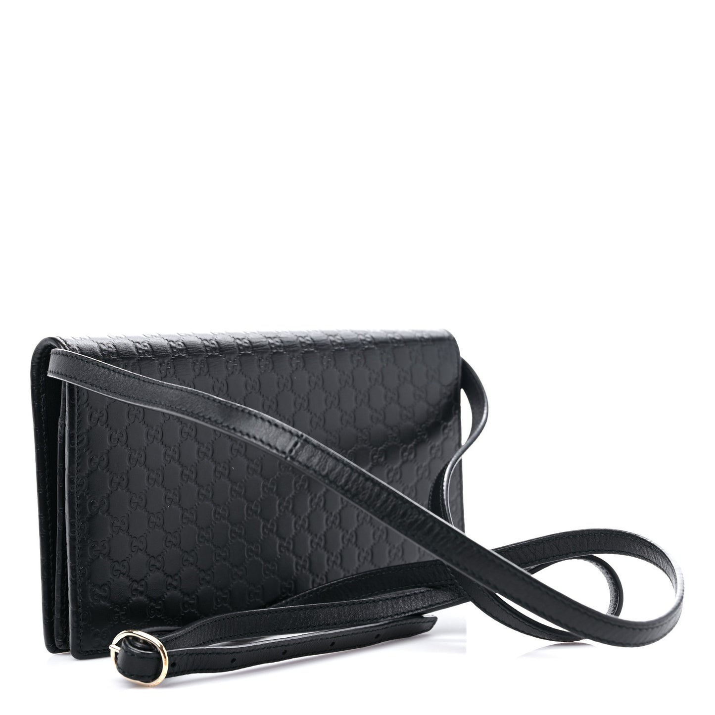 Microguccissima Crossbody Wallet Black
