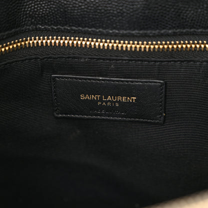 Saint Laurent Grain De Poudre Matelasse Chevron Monogram Shopping Bag Black 6 of 14