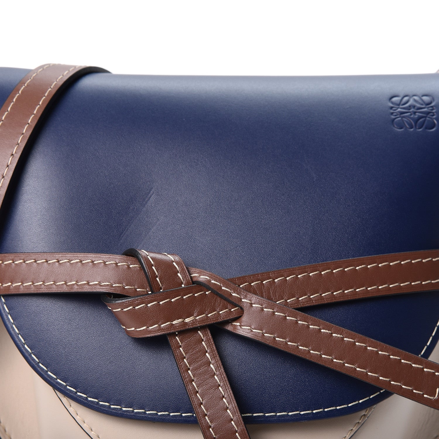 Loewe Soft Calfskin Small Gate Crossbody Bag Marine Light Oat 7 of 10