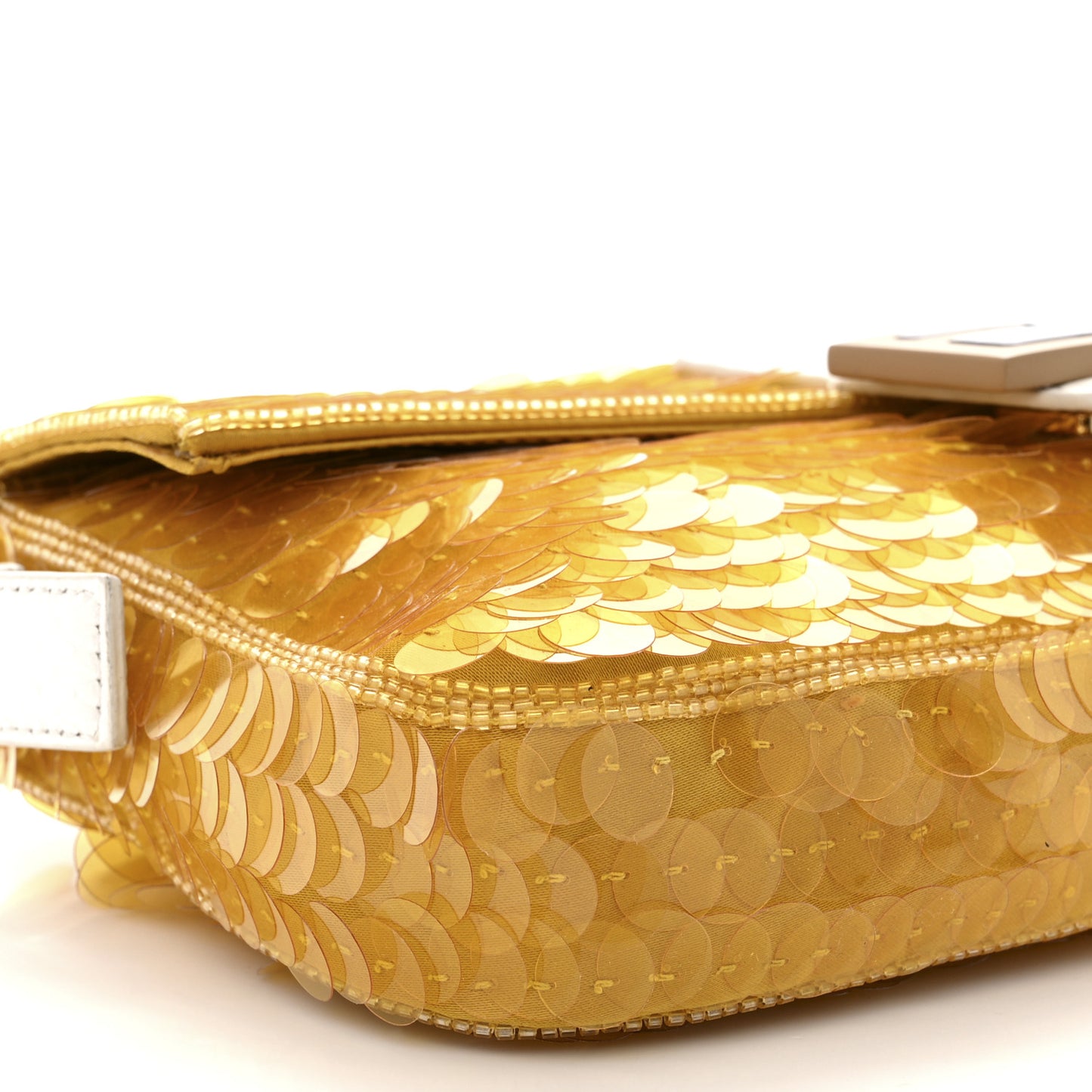 Satin Sequin Paillettes Elaphe Plexiglass Baguette 1997 Giallo Avorio