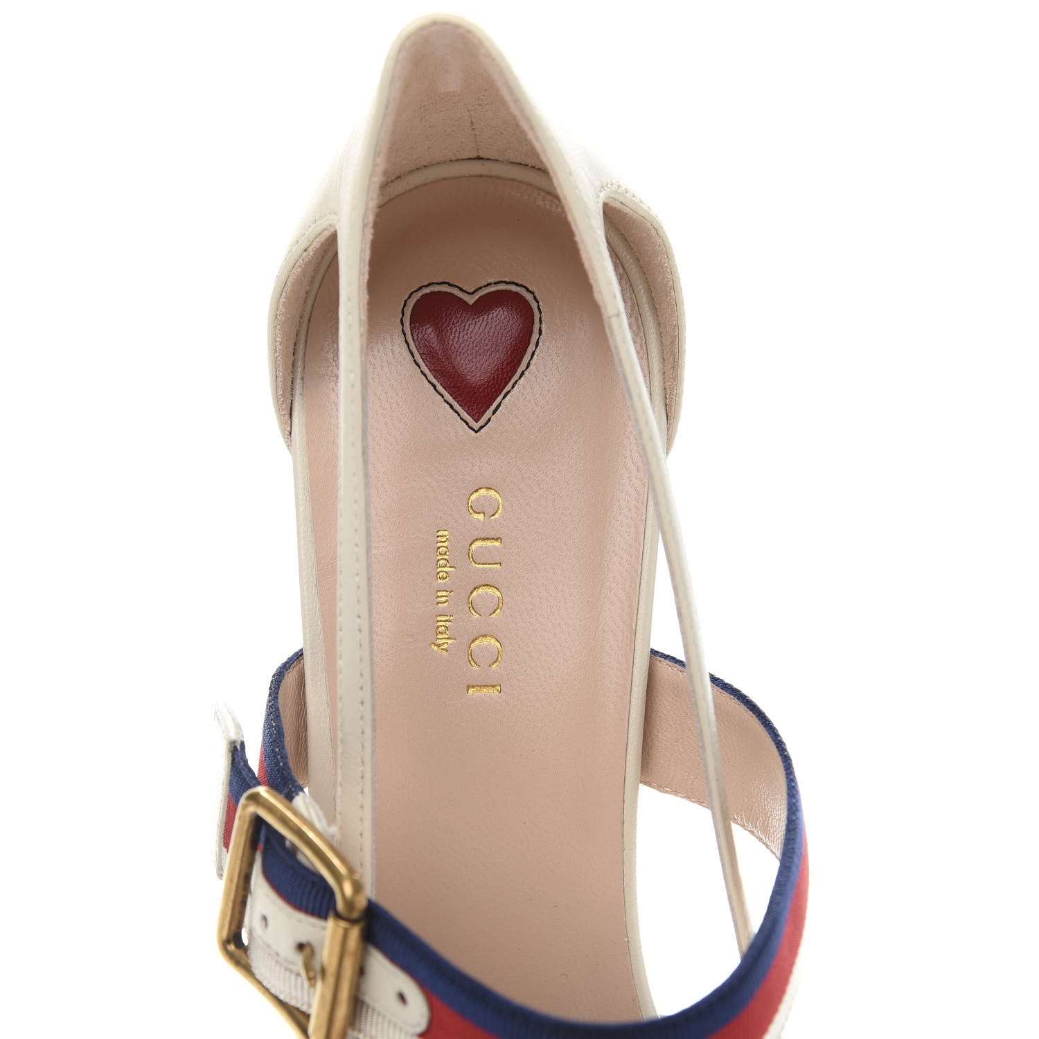 Gucci Malaga Kid Grosgrain Sylvie Web Bamboo Low Heel Pumps 40 White 7 of 9