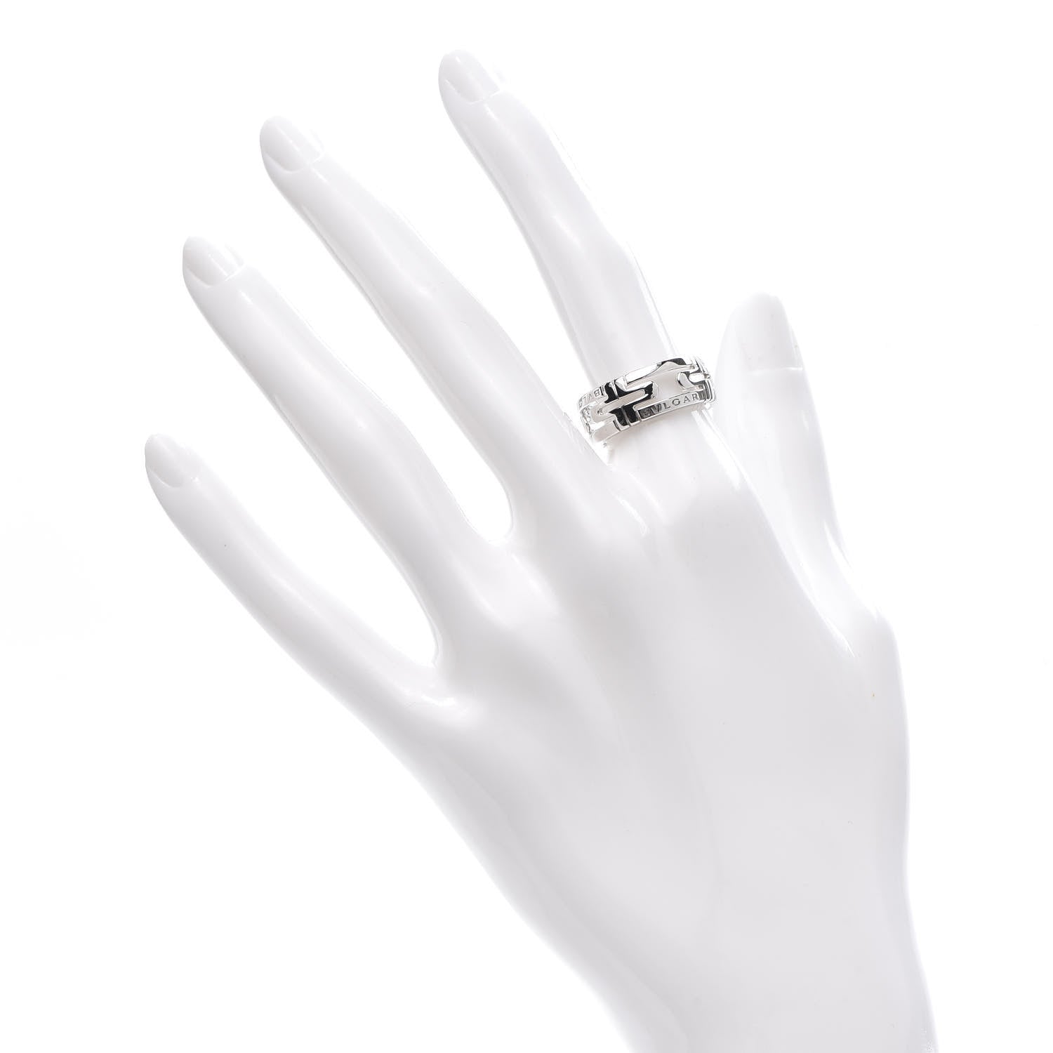 Bulgari 18K White Gold Parentesi Band Ring 51 5.75 2 of 4