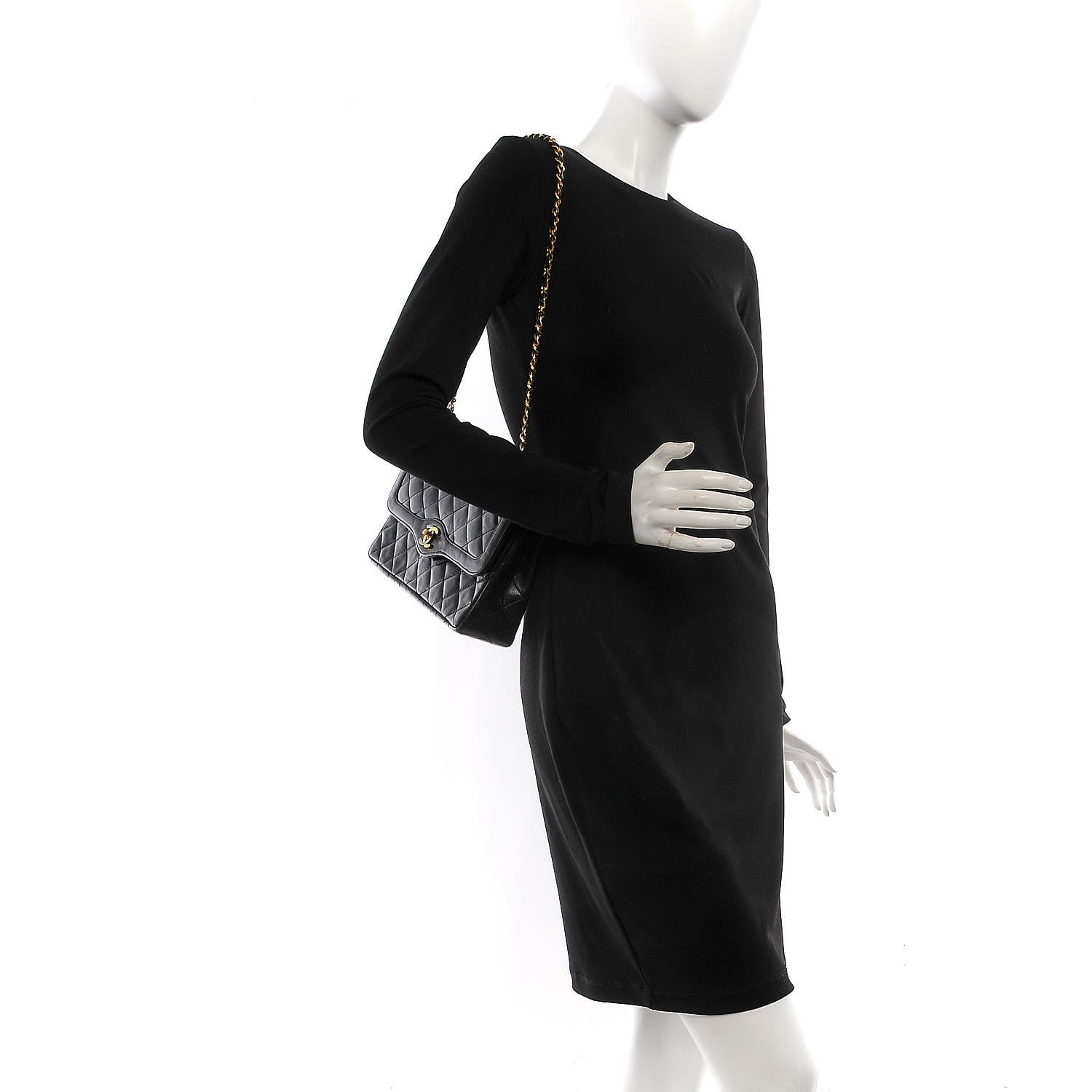 Chanel Lambskin Quilted Medium Double Flap Black 2 of 11