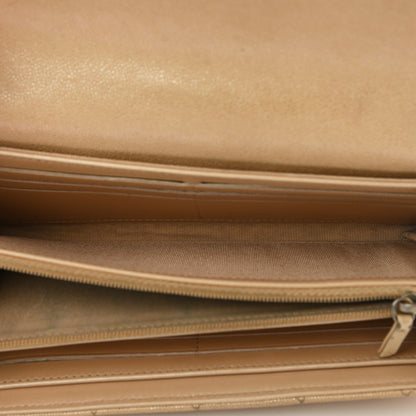 Chanel Iridescent Caviar Quilted Long Gusset Flap Wallet Beige 5 of 12