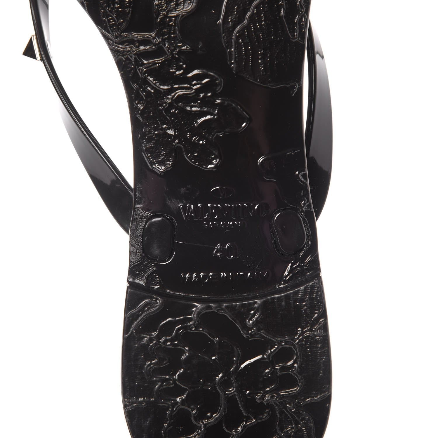 Valentino Garavani PVC Jelly Rockstud Bow Thong Sandals 40 Black 6 of 8