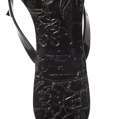 Valentino Garavani PVC Jelly Rockstud Bow Thong Sandals 40 Black 6 of 8