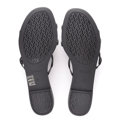 Hermes Rubber Chaine d'Ancre Rivage Sandals 39 Black 5 of 8