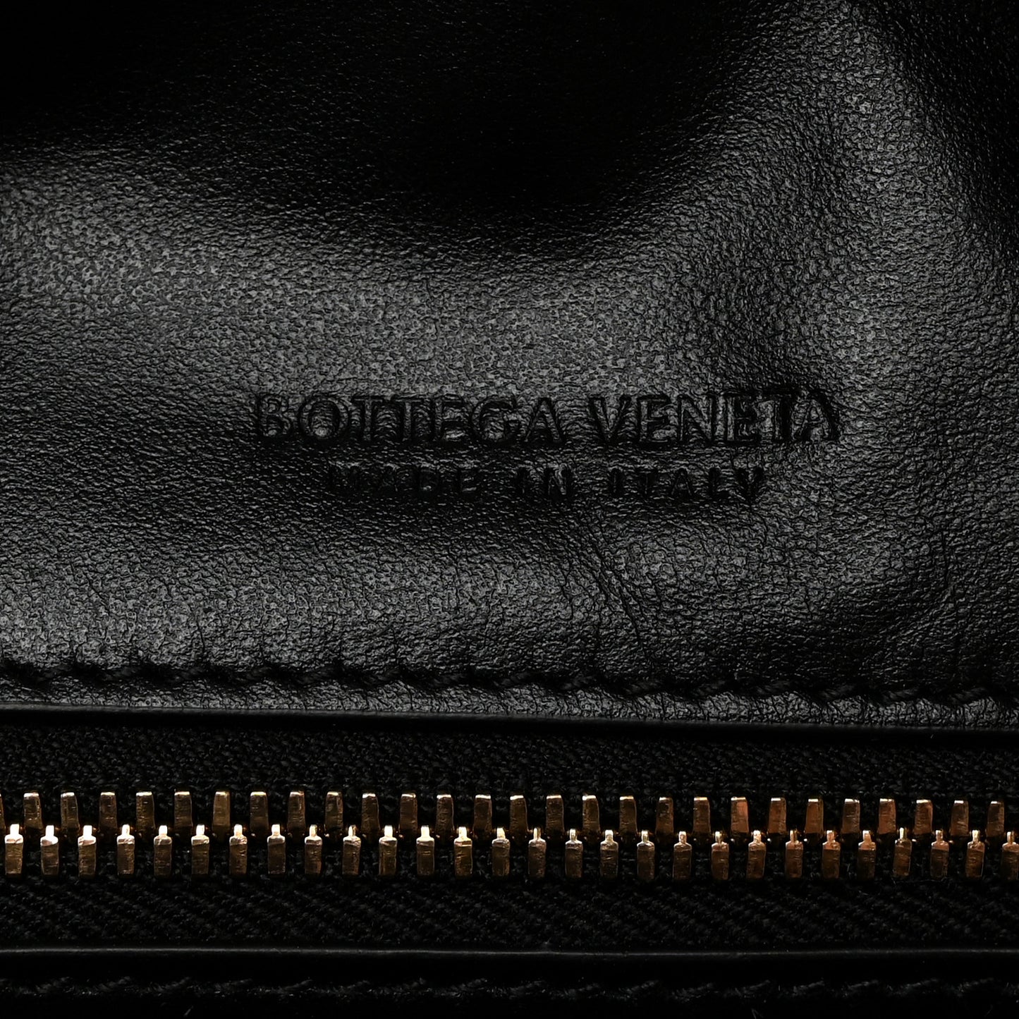 Nappa Intrecciato Zip Wristlet Clutch Black