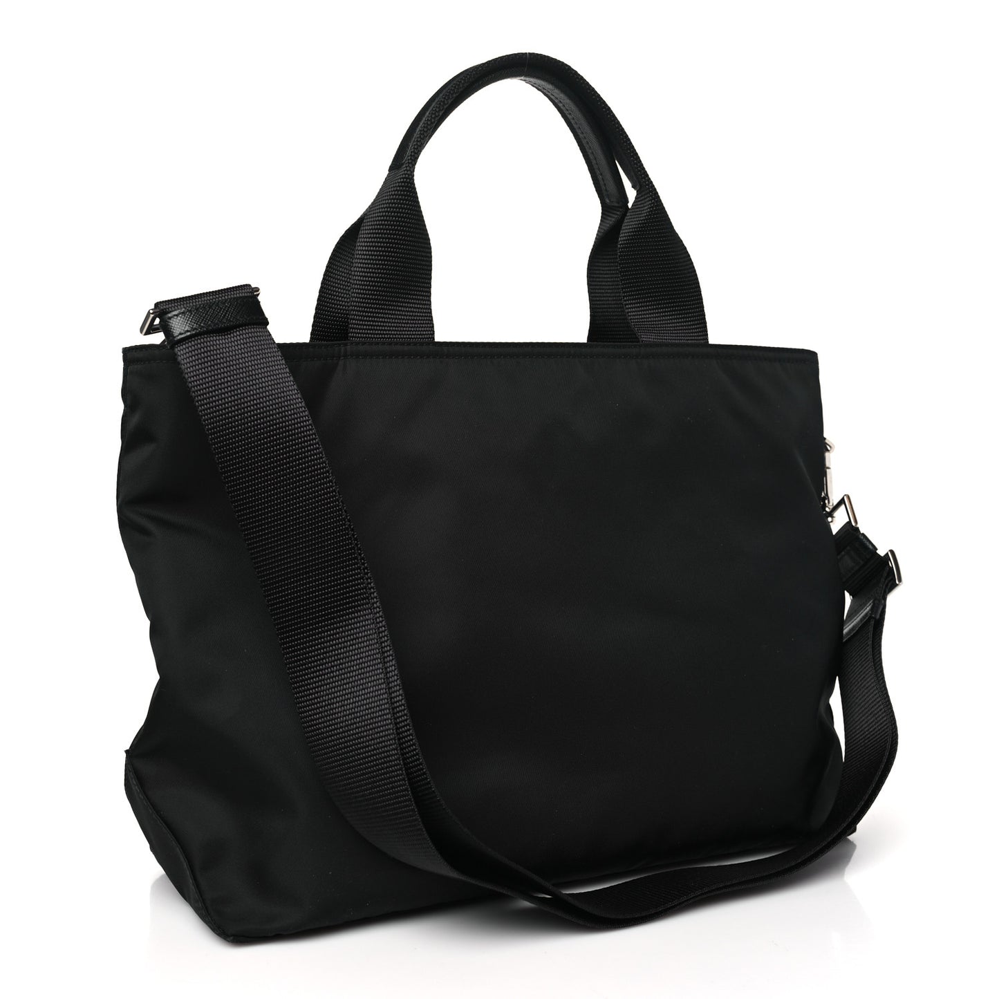 Nylon Vela East West Shopper Tote Black