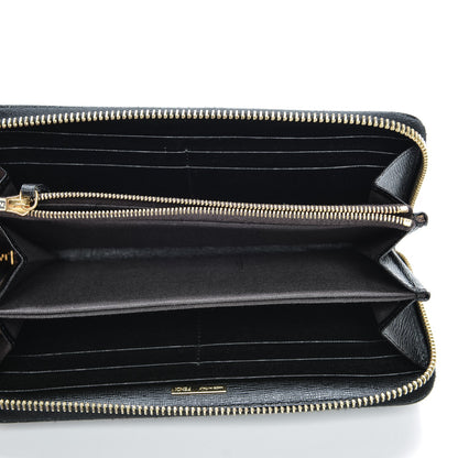 Fendi Vitello Elite Zip Around Wallet Black 5 of 6
