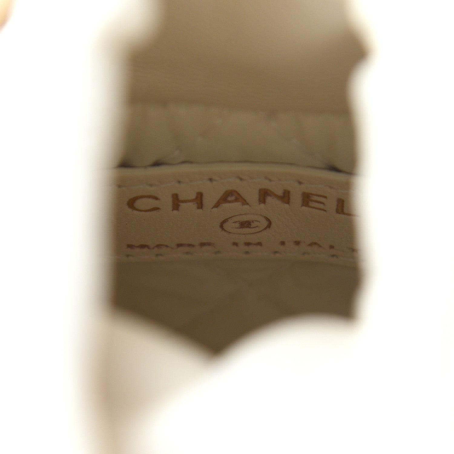 Chanel Lambskin Quilted Mini Bucket Bag With Chain White 6 of 10