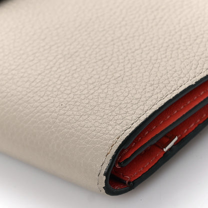 Loewe Grained Calfskin Large Vertical Wallet Light Oat 8 of 9