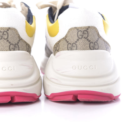 Gucci GG Supreme Monogram Mix Monogram Mens Rhyton Sneakers 9 London Blue Beige Sun Yellow 6 of 12