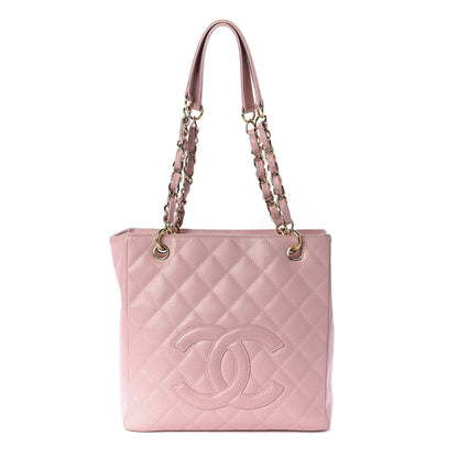 Chanel Caviar Quilted Petit Shopping Tote PST Pink 1 of 10