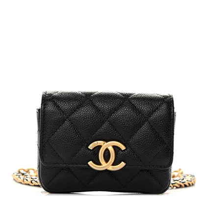 Chanel Shiny Caviar Quilted Chain Melody Belt Bag Black 1 of 11