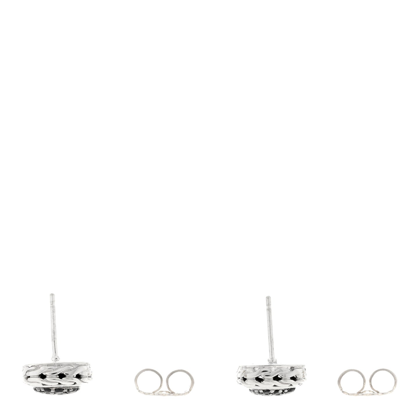 Sterling Silver Black Sapphire Classic Chain Square Earrings