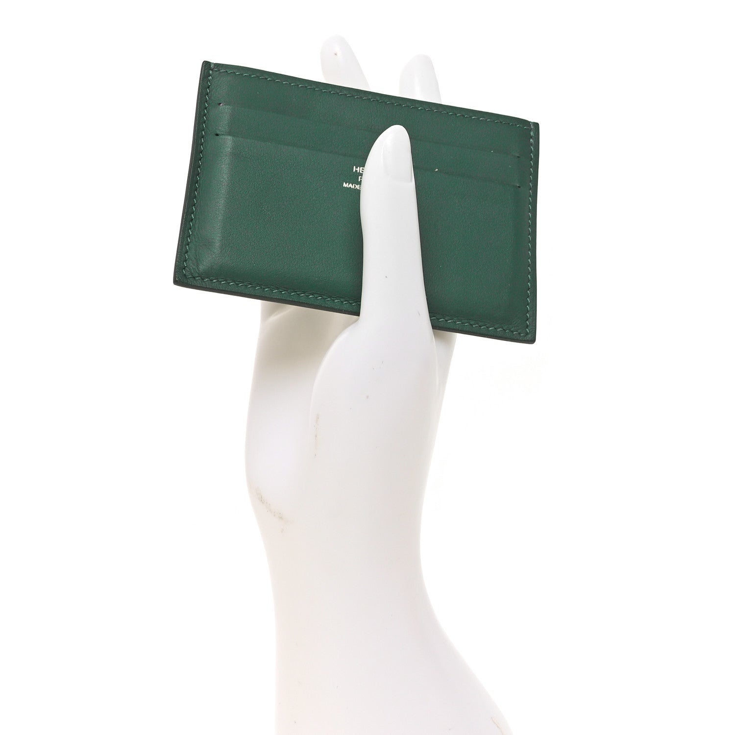 Hermes Swift Citizen Twill Card Case Vert Moyen Bleu Riviera Vert Vertigo 2 of 8