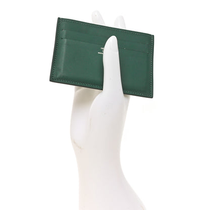 Hermes Swift Citizen Twill Card Case Vert Moyen Bleu Riviera Vert Vertigo 2 of 8