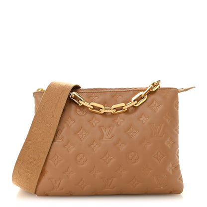 Louis Vuitton Lambskin Embossed Monogram Coussin PM Camel 1 of 9