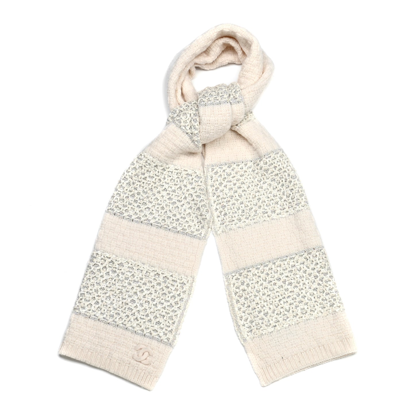 Cashmere Cotton Lurex CC Scarf Beige