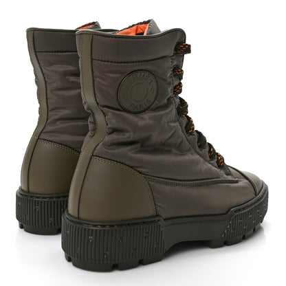 Hermes Calfskin Parachute Fresh Ankle Boots 37.5 Khaki 4 of 10