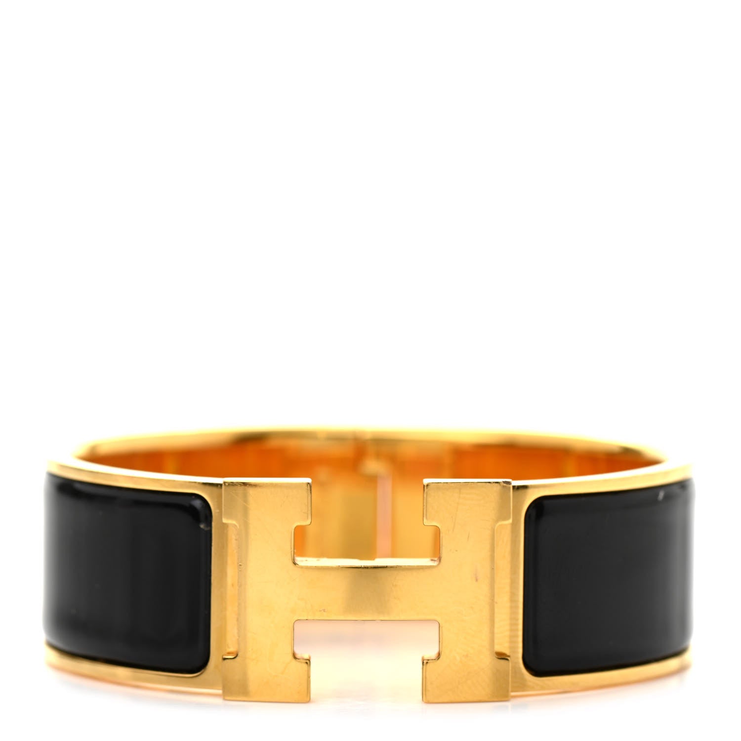 Hermes Enamel Wide Clic Clac H Bracelet PM Black 1 of 6