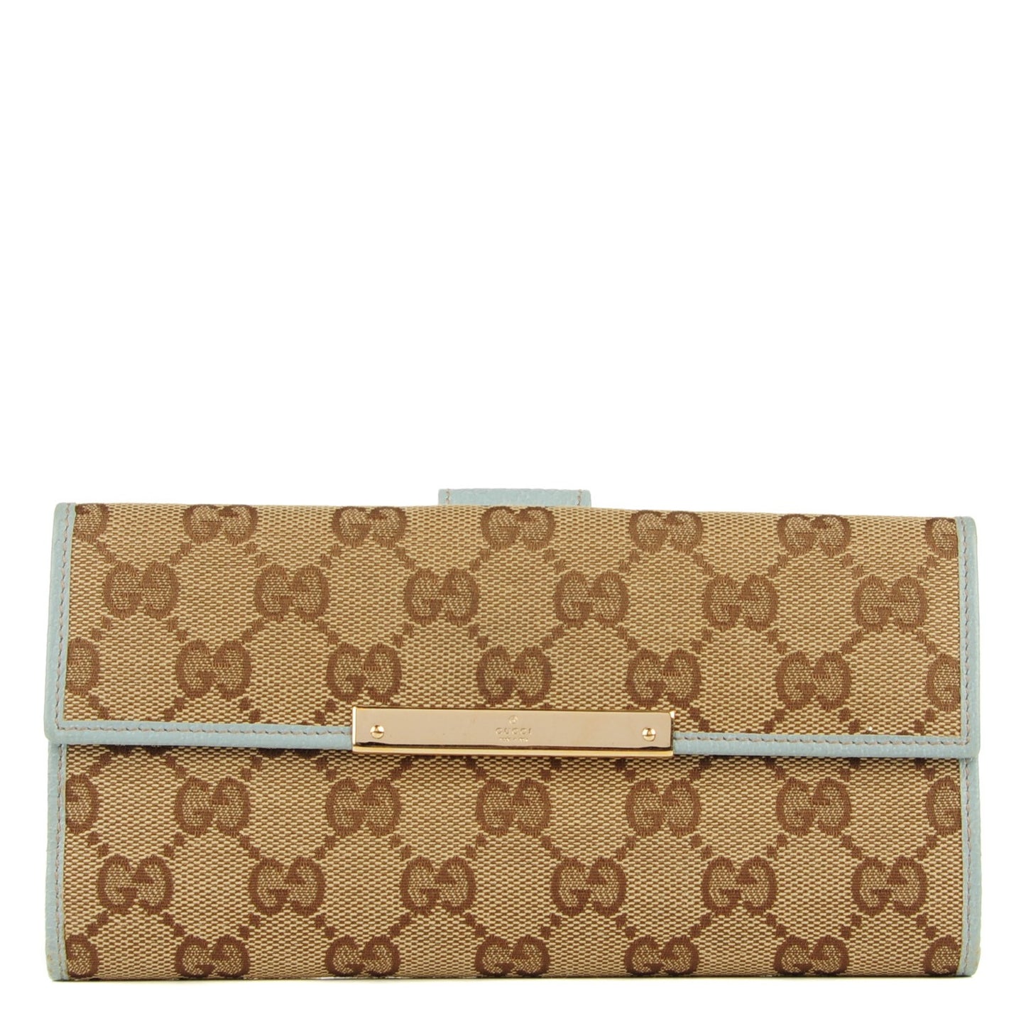 Monogram Metal Bar Continental Flap Wallet Blue