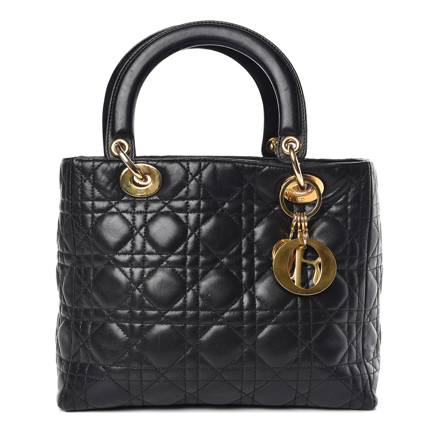 Lambskin Cannage Medium Lady Dior Black