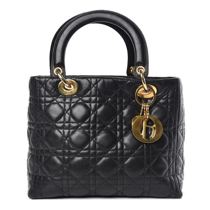 Christian Dior Lambskin Cannage Medium Lady Dior Black 1 of 16