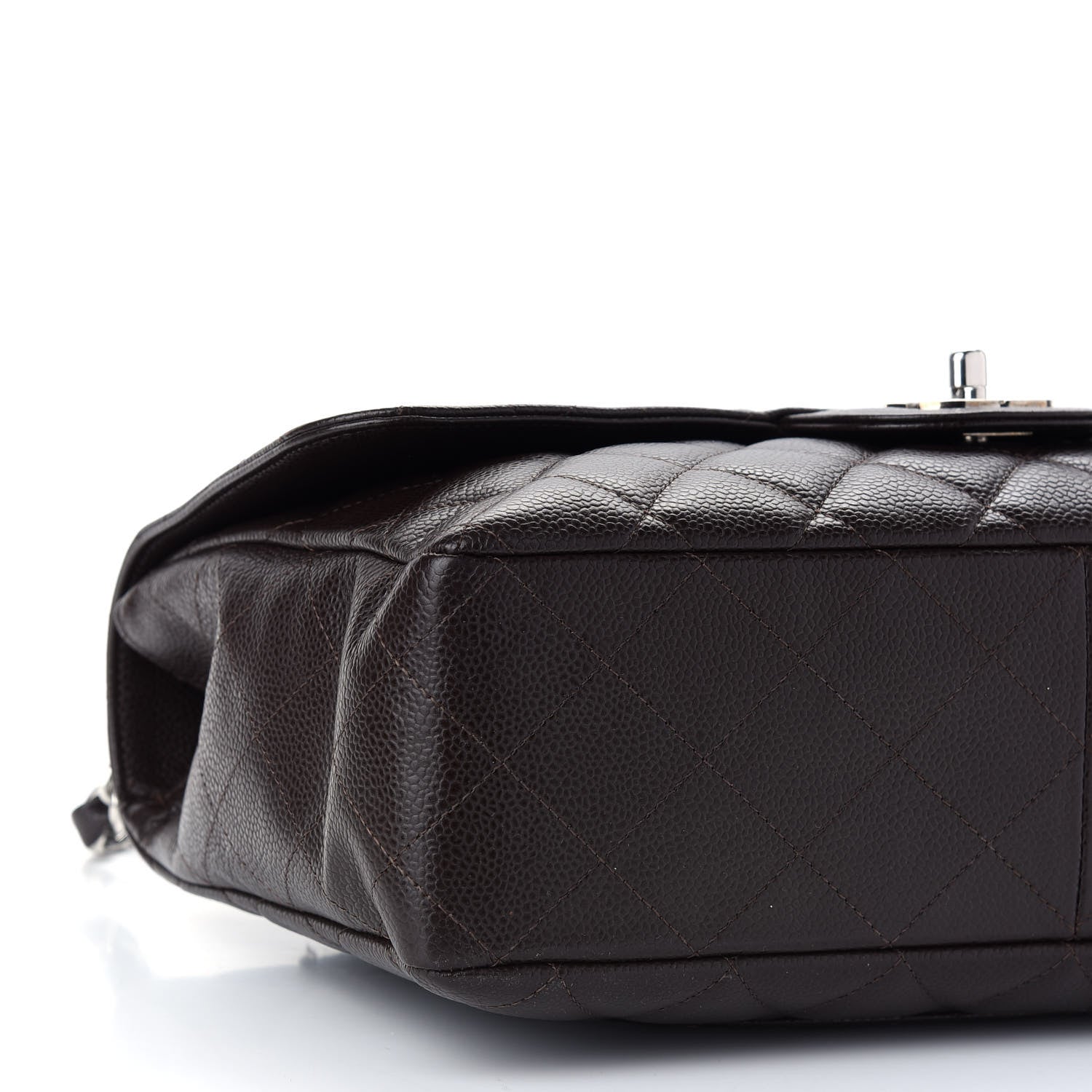 Chanel Caviar Quilted Jumbo Single Flap Dark Brown 7 of 8