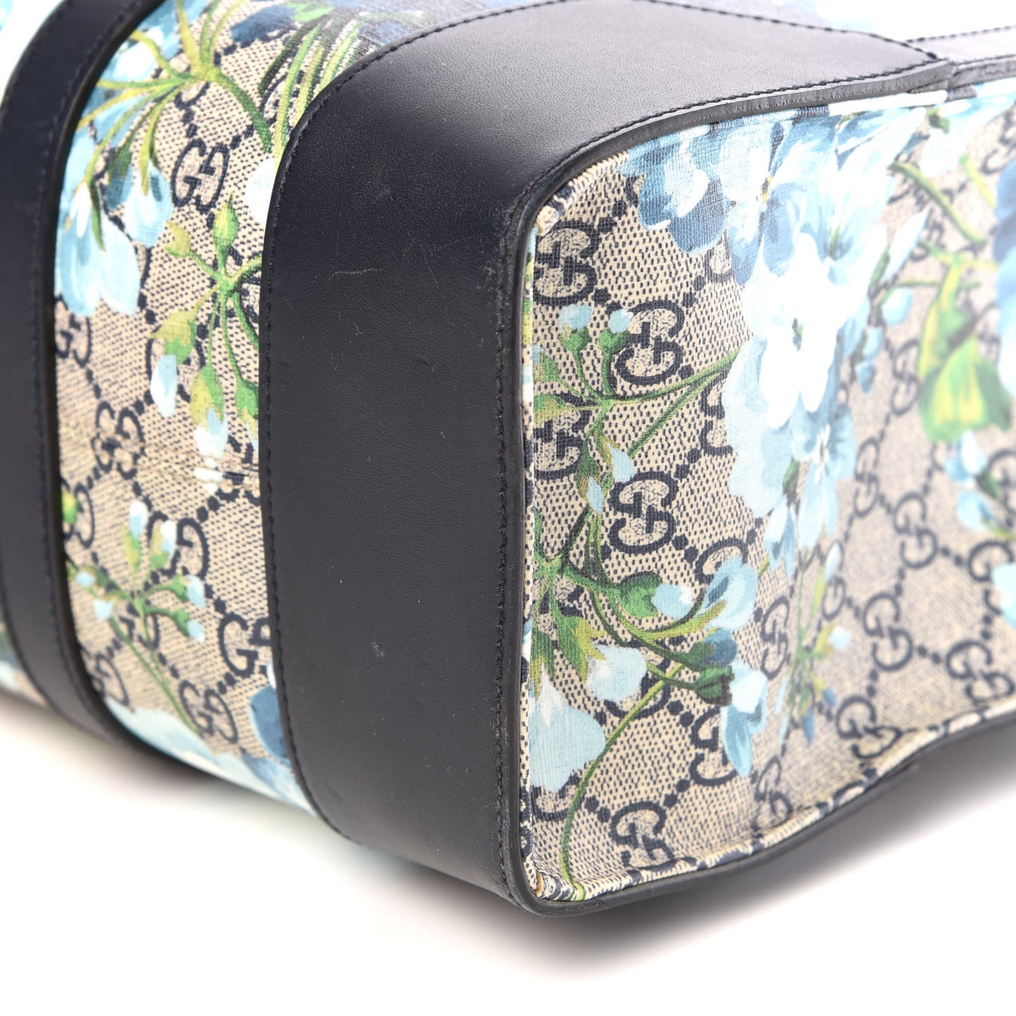 GG Supreme Monogram Blooms Vertical Tote Blue