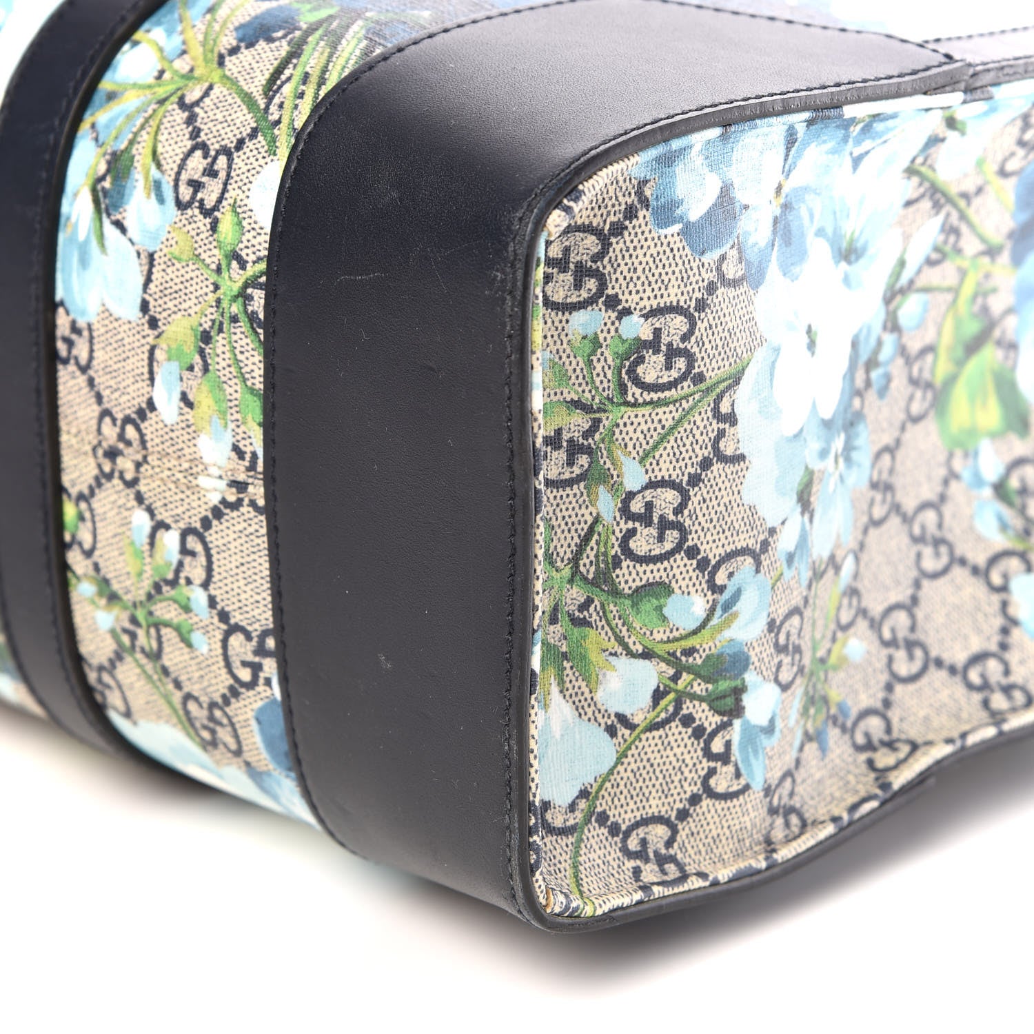 Gucci GG Supreme Monogram Blooms Vertical Tote Blue 11 of 16