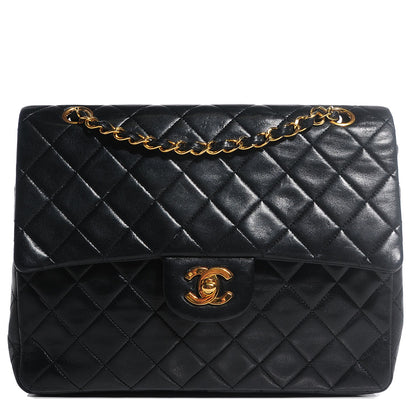 Chanel Lambskin Quilted Medium Double Flap Black 1 of 9